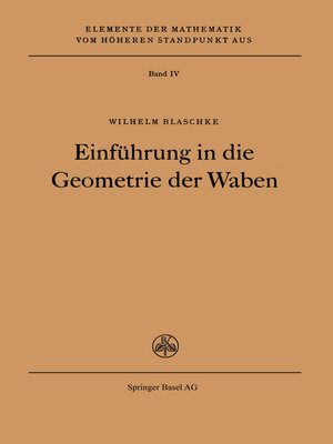 cover image of Einführung in die Geometrie der Waben